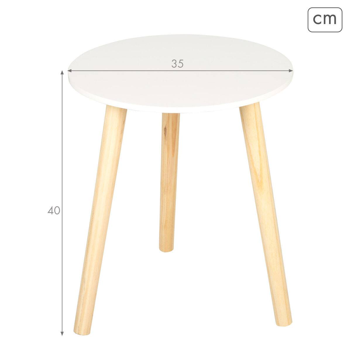 Mesa auxiliar Max Home Blanco 35 x 40 x 35 cm (6 Unidades)