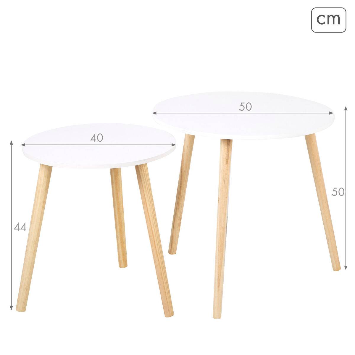 Juego de 2 mesas Max Home Blanco 50 x 50 x 50 cm (2 Unidades)