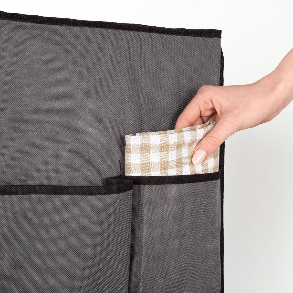 Zapatero Max Home Negro Gris Metal Textil 60 X 90 X 30 CM (6 Unidades)