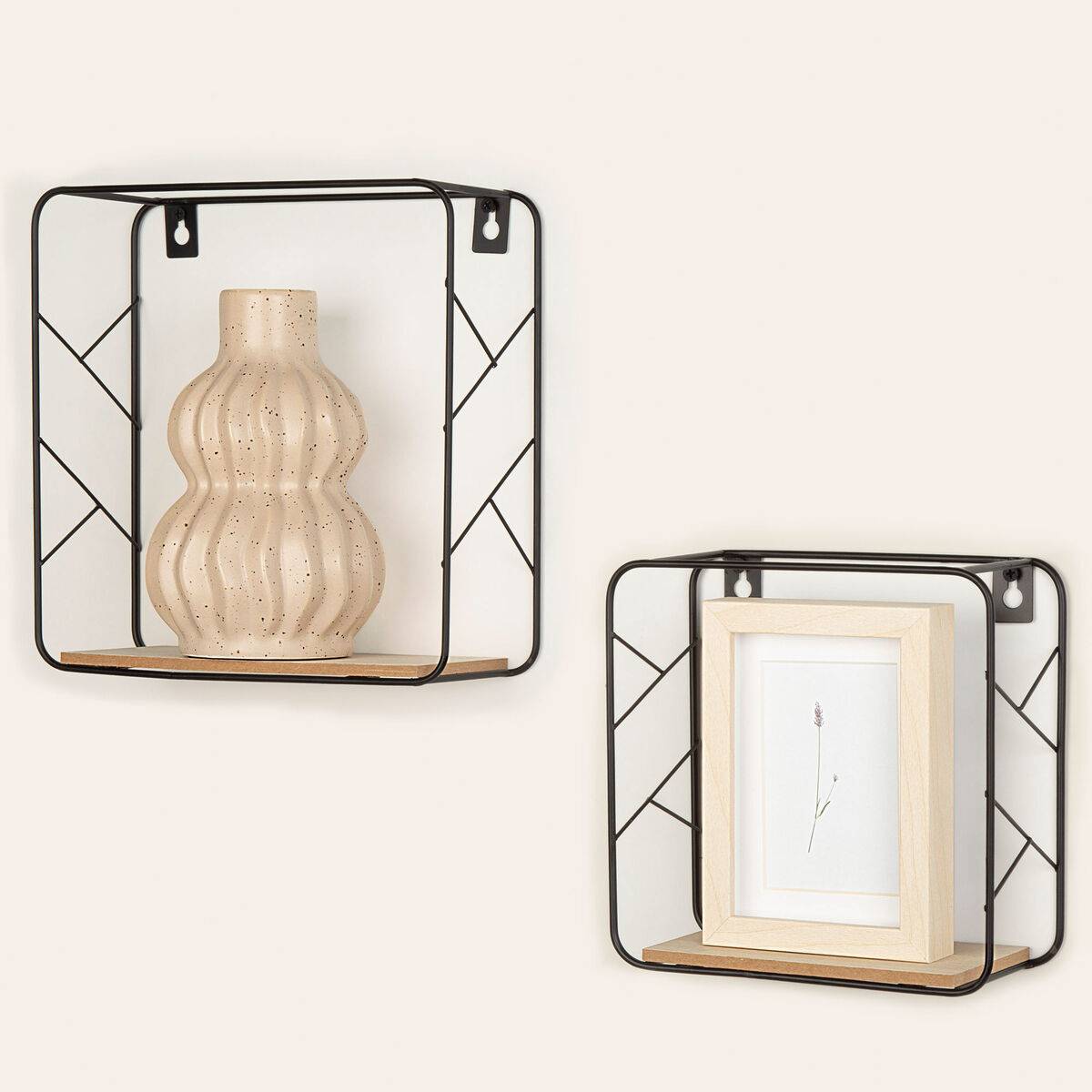 Estantería Max Home Hierro Madera MDF 25 x 25 x 10 cm (6 Unidades)