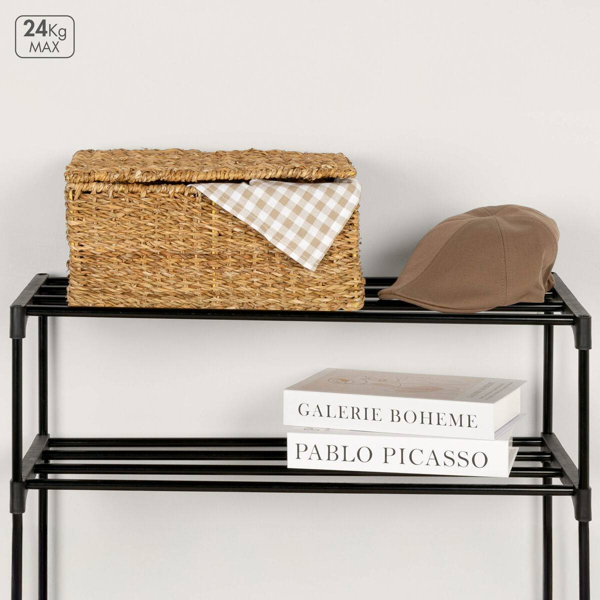 Estantería Max Home Negro Metal Plástico 67 X 160 X 30 CM (2 Unidades)