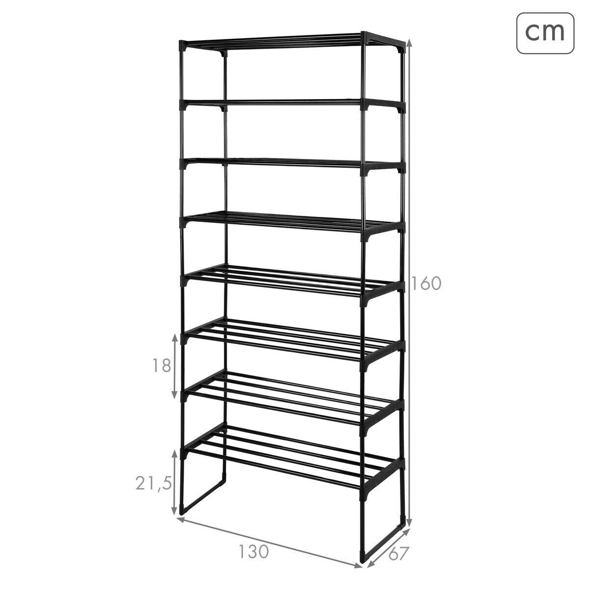 Estantería Max Home Negro Metal Plástico 67 X 160 X 30 CM (2 Unidades)