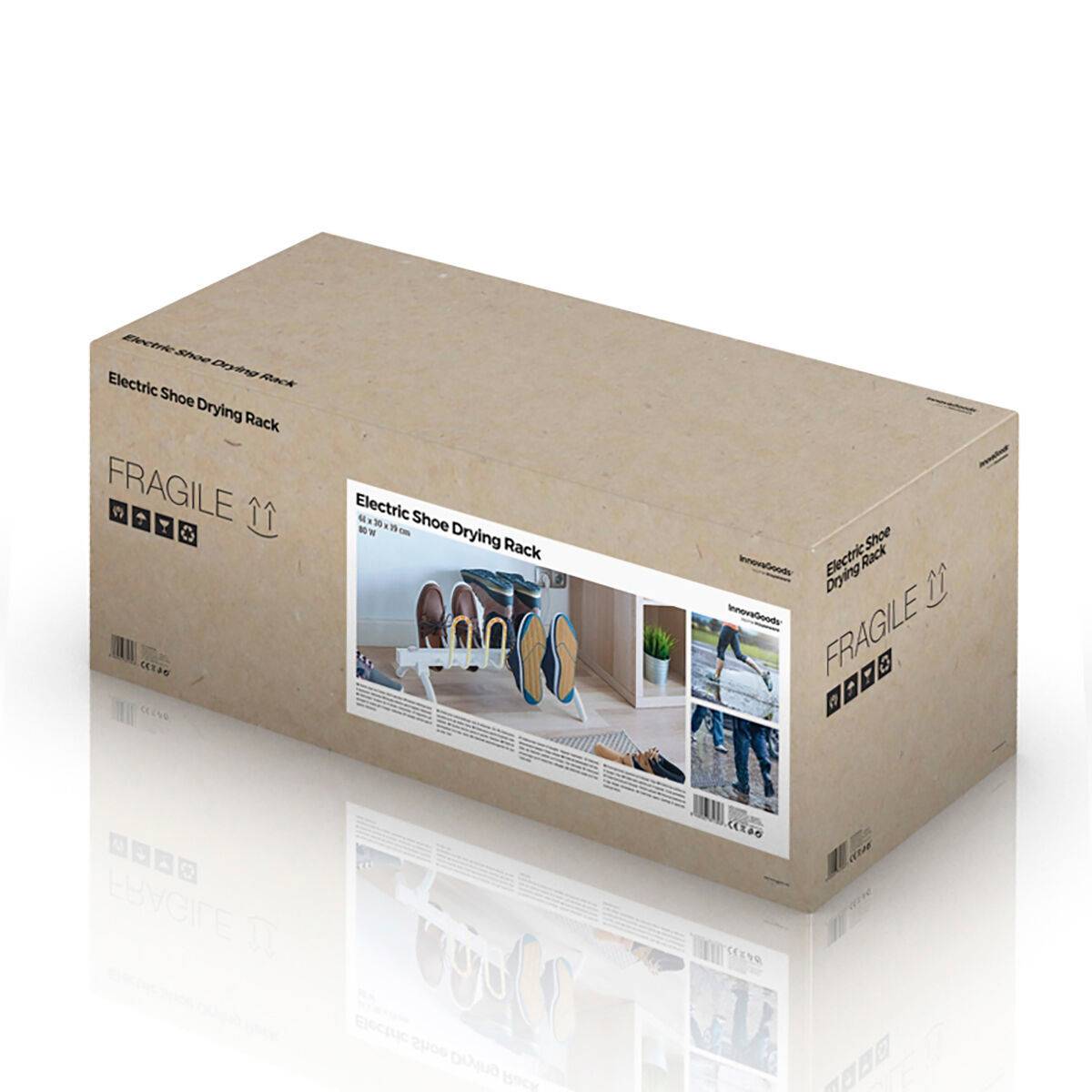 Tendedero Secador de Calzado Eléctrico InnovaGoods 80 W 4 pares Blanco Metal Aluminio (Reacondicionado B)