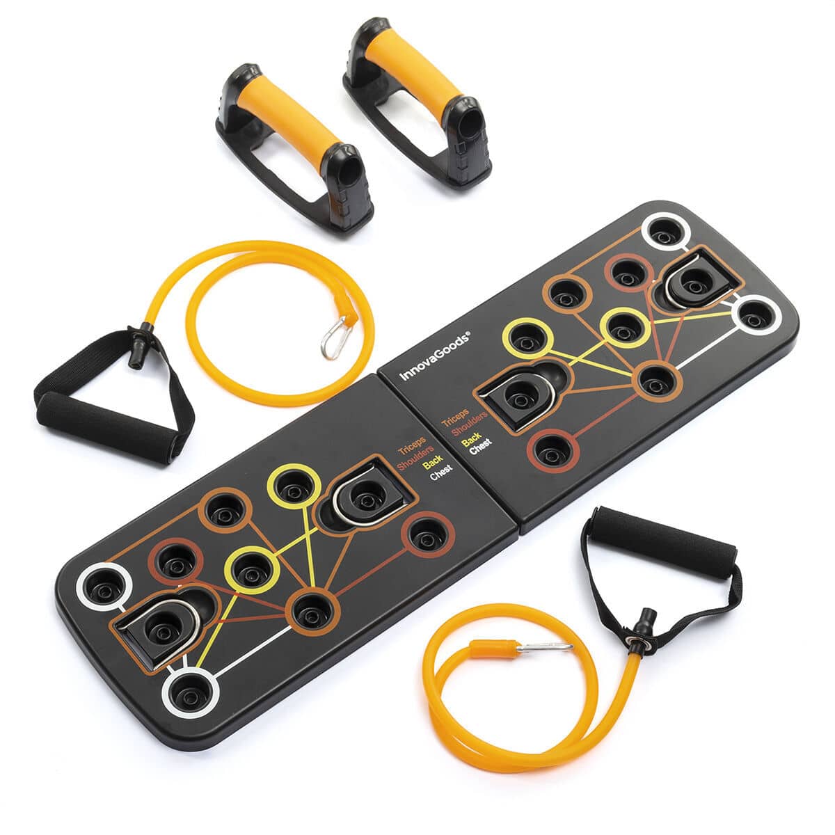 Tabla de Flexiones Push-Up con Bandas de Resistencia y Guía de Ejercicios InnovaGoods (Reacondicionado A)
