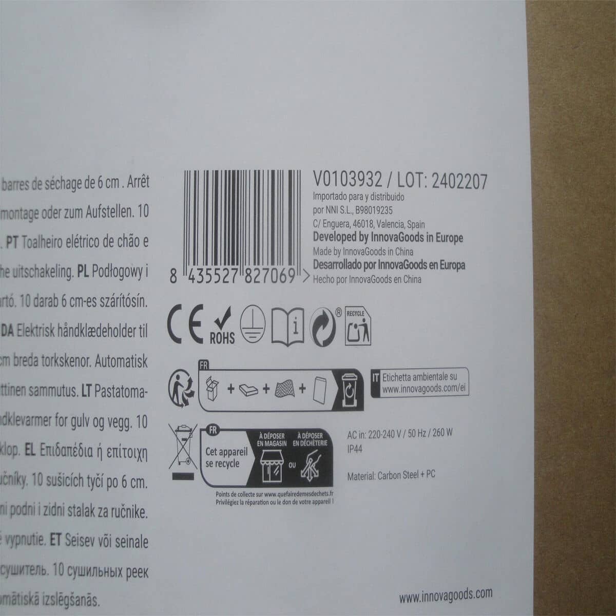 Toallero Eléctrico de Pie o Pared Towarall InnovaGoods Plástico Acero al carbono 10 Barras (Reacondicionado D)