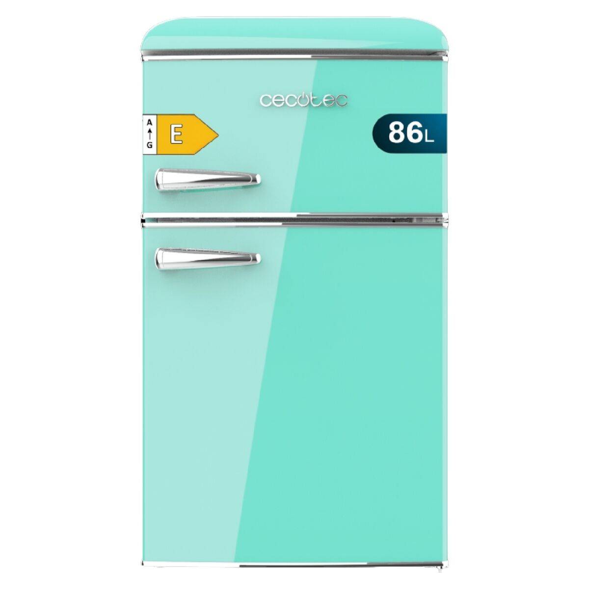 Cecotec Frigorífico combinado 86L verde Bolero CoolMarket 2D Origin Clase E LED retro
