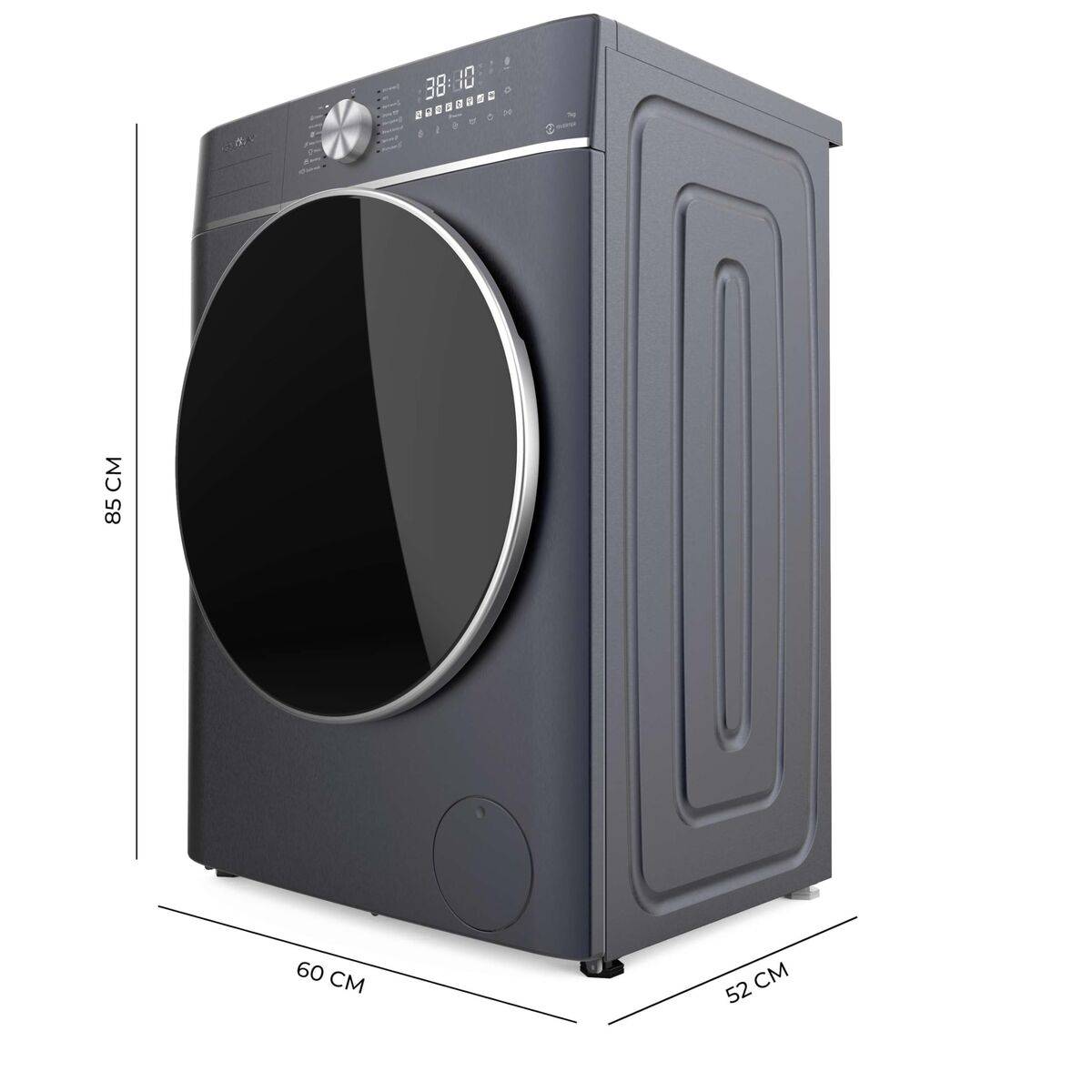 Cecotec Lavadora-Secadora 8580 Inverter Titanium 8/5kg 1400rpm Motor Inverter Acero Gris