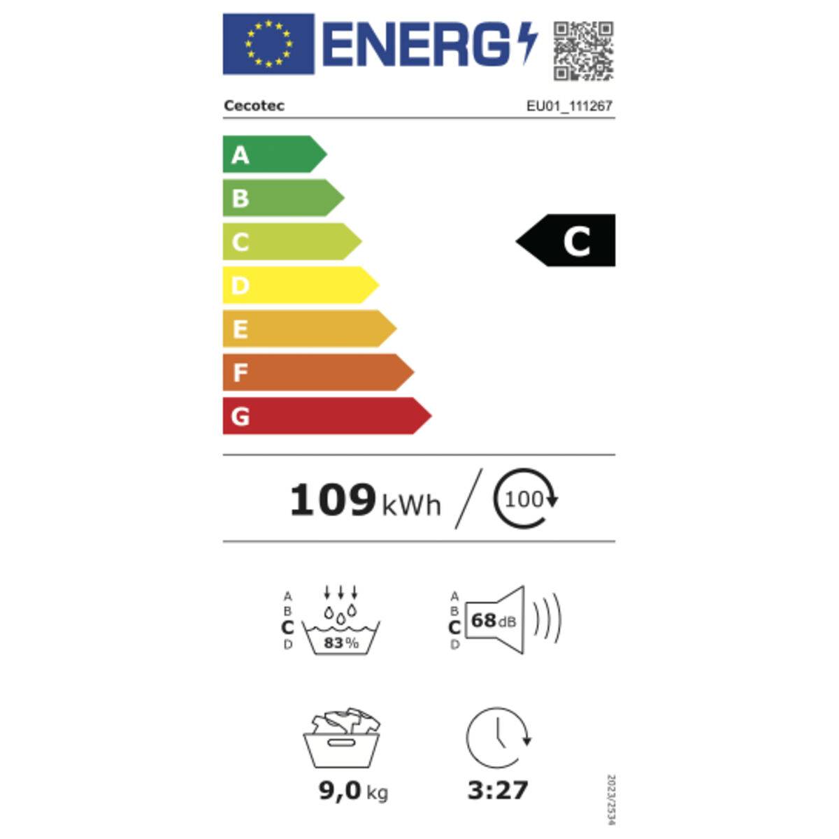 Secadora con bomba de calor Cecotec Bolero DressCode 9400 Inverter 9 kg