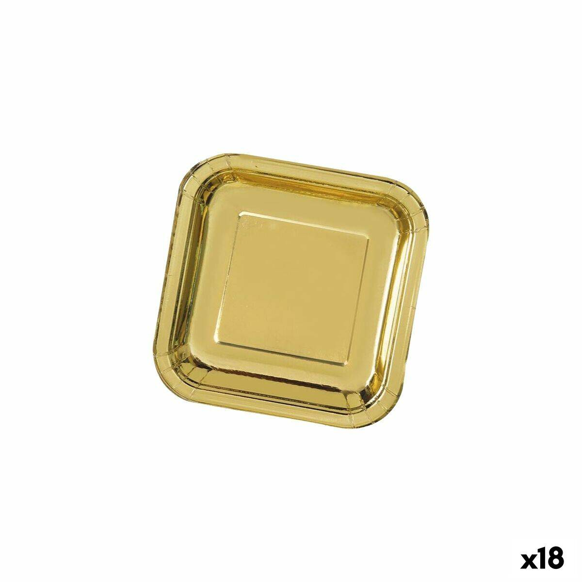 Set de Platos Algon Dorado 26 cm 3 Piezas (18 Unidades)
