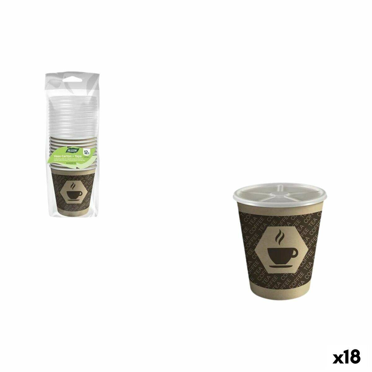 Set de Vasos Algon Marrón 120 ml 12 Piezas (18 Unidades)