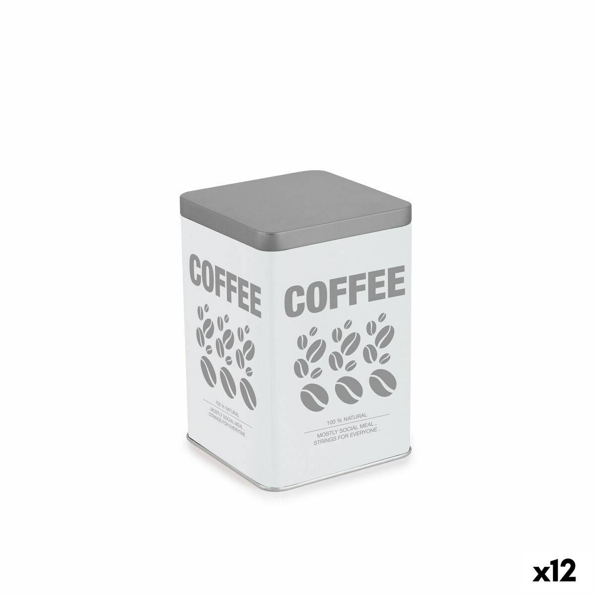 Bote Metálico Quttin COFFEE Metal 10,5 x 10,5 x 15 cm (12 Unidades)
