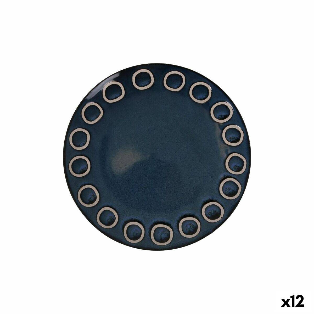 Plato Llano La Mediterránea Almudena Azul (12 Unidades)