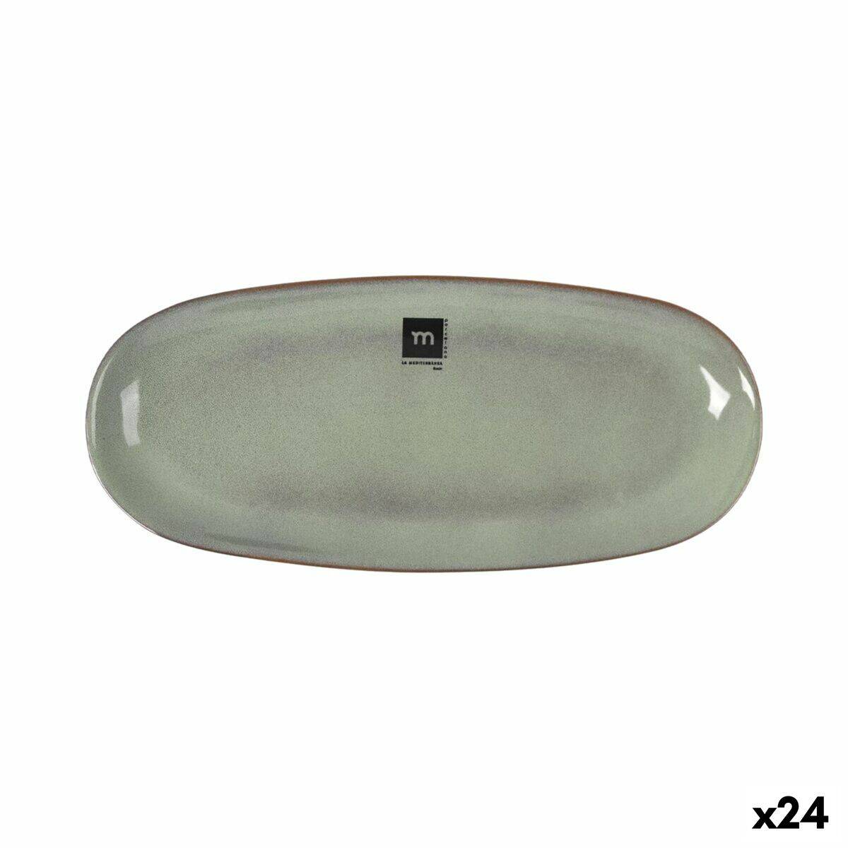 Fuente de Cocina La Mediterránea Macarella green Ovalado 29 x 13,5 x 2,4 cm (24 Unidades)