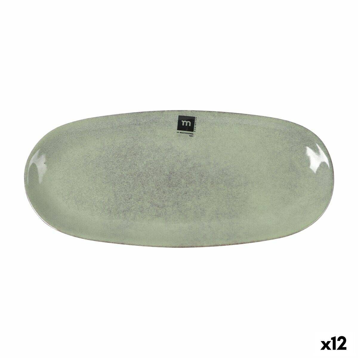 Fuente de Cocina La Mediterránea Macarella green Ovalado 33 x 14,8 x 2,7 cm (12 Unidades)