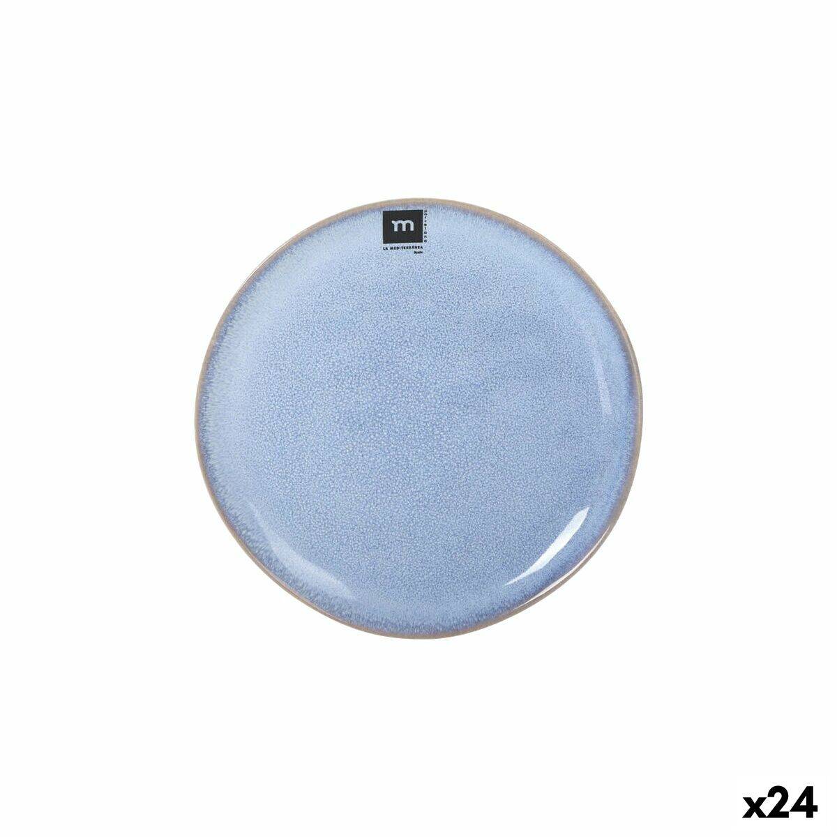 Plato Llano La Mediterránea Macarella blue Ø 20,5 cm (24 Unidades)