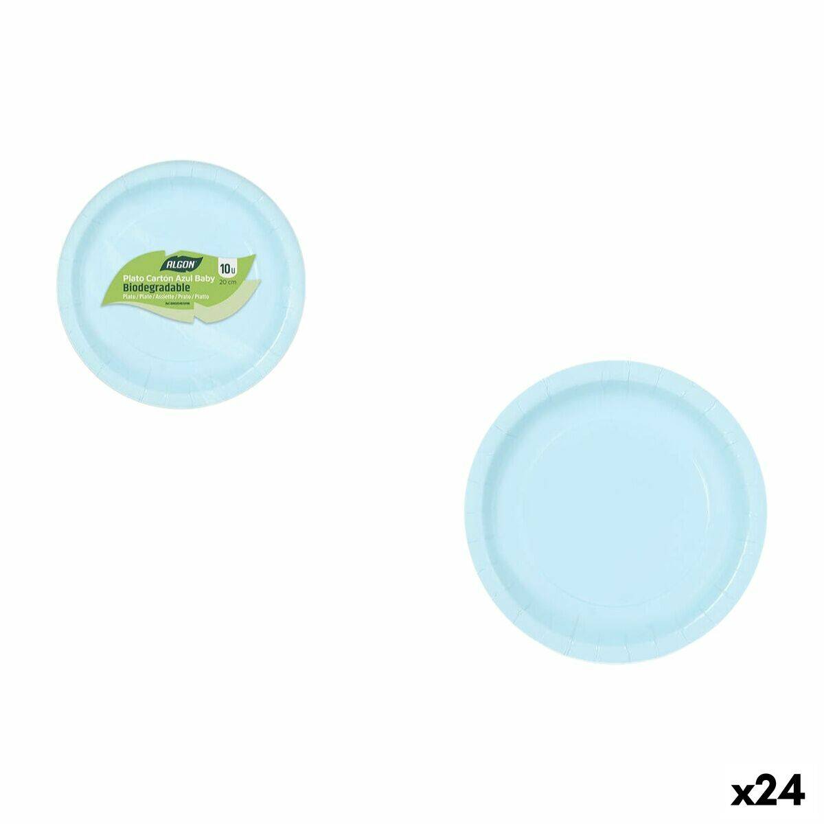 Set de Platos Algon Azul 20 cm 10 Piezas (24 Unidades)