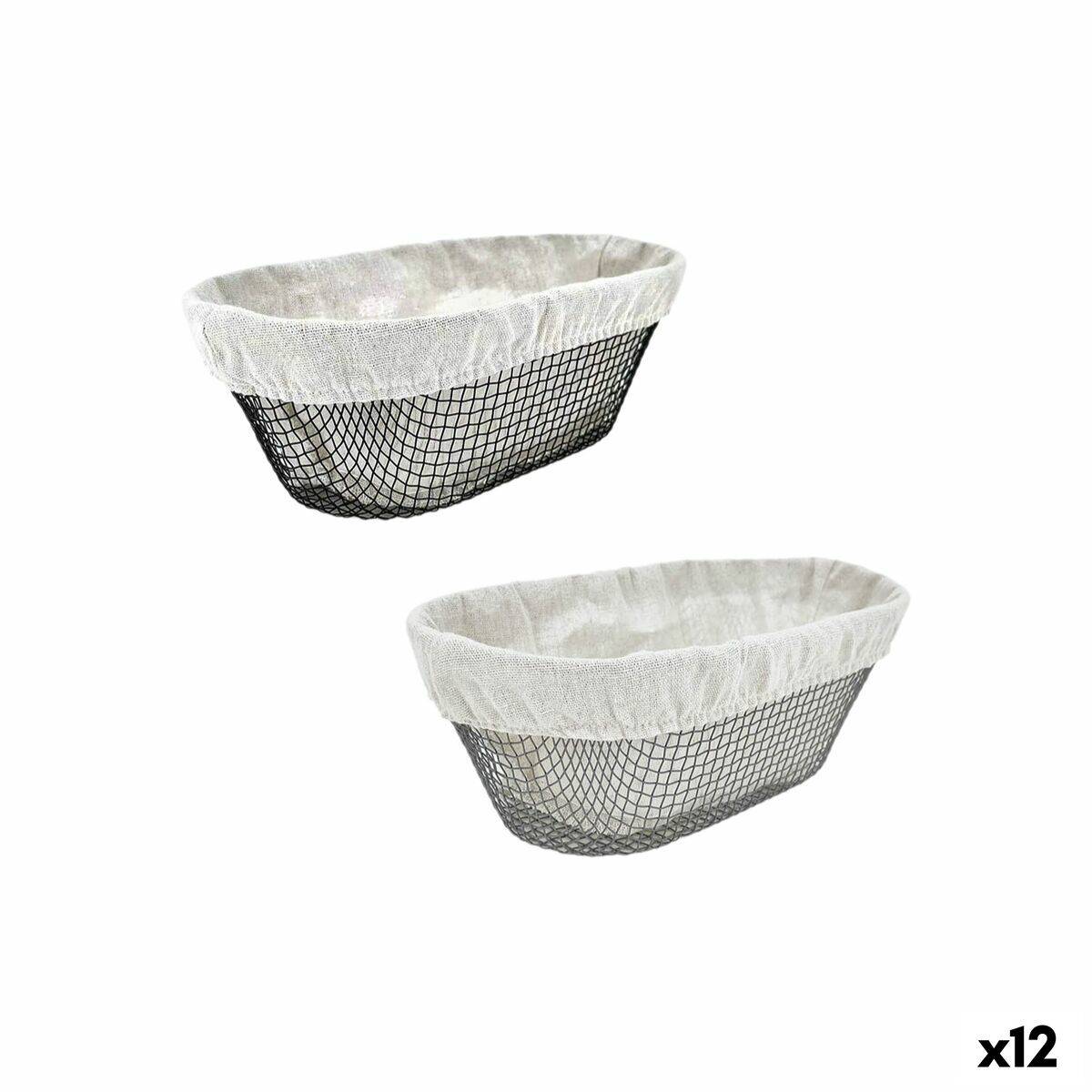 Cesta para el Pan Metal Ovalado 28 x 15 x 10 cm (12 Unidades)
