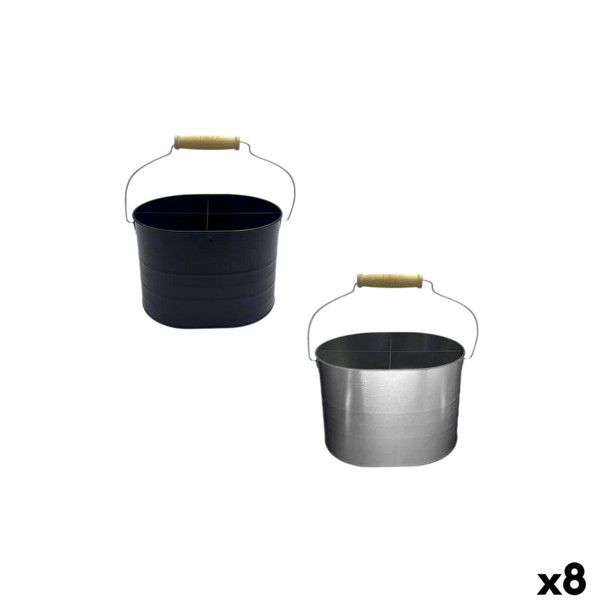 Cesta Multiusos My Bar Metal 16,5 x 12,5 x 11 cm (8 Unidades)