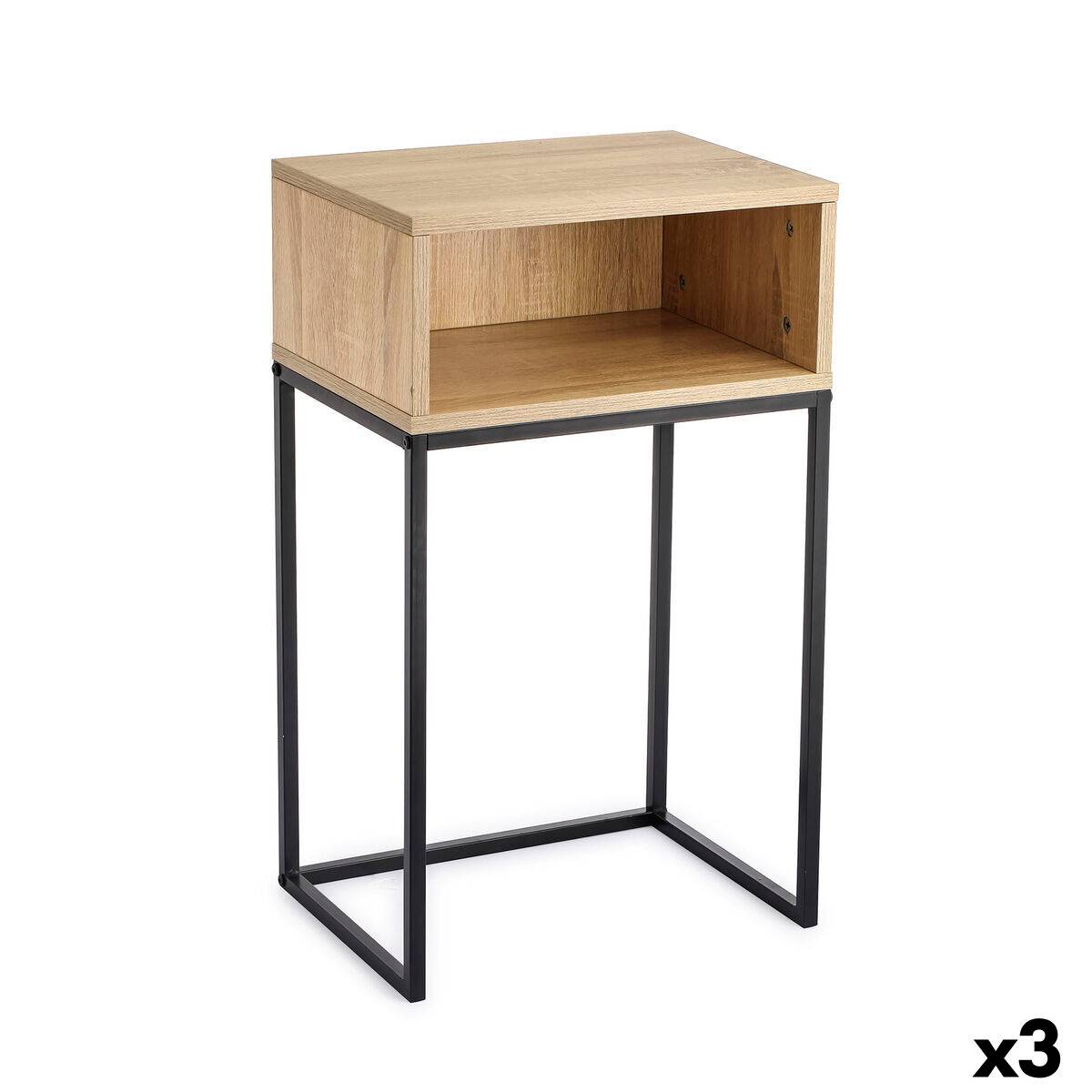 Mesa auxiliar MobleKit Marrón Negro 40 x 30 x 68 cm (3 Unidades)
