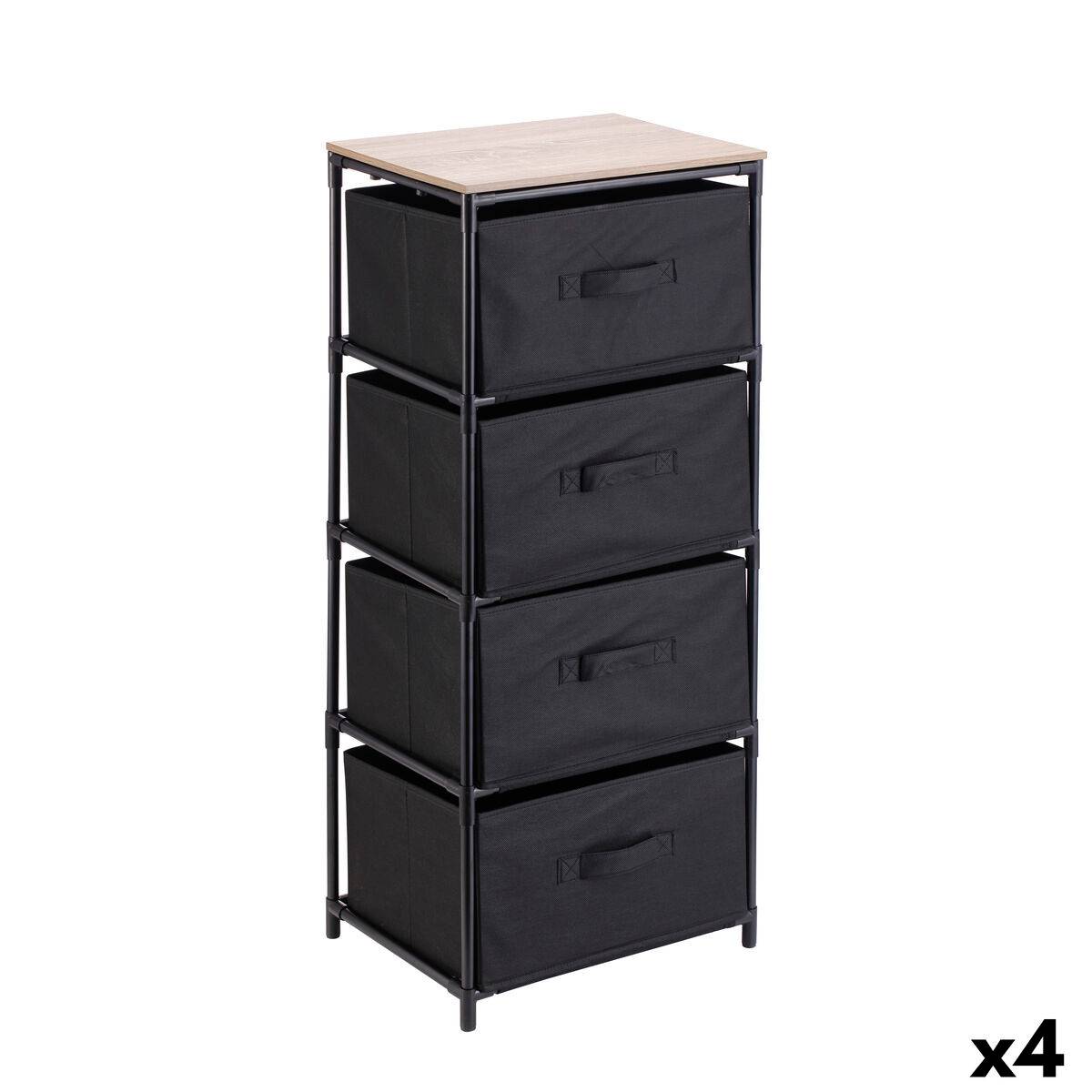 Cajonera Confortime Marrón Negro 40 x 30 x 90 cm (4 Unidades)