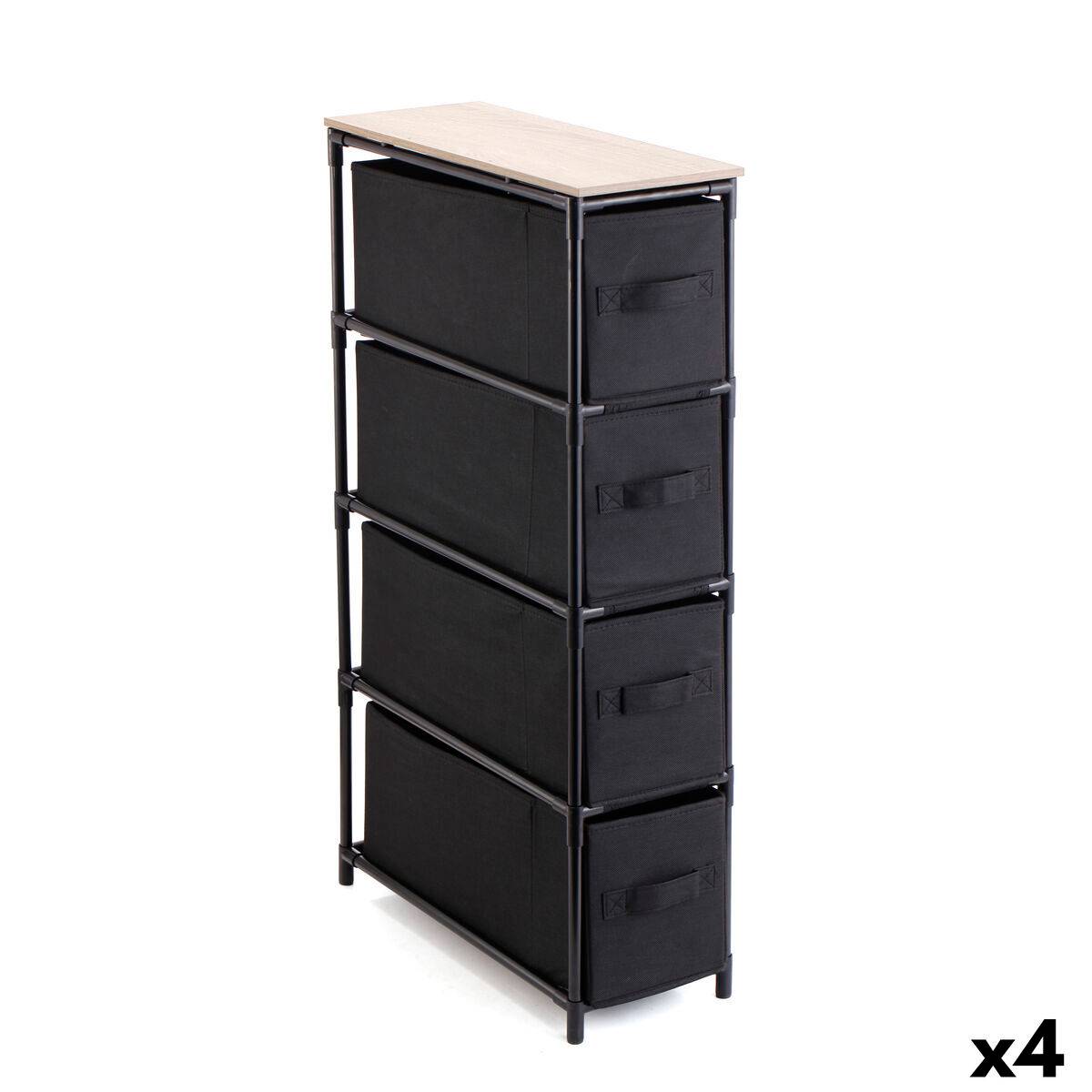 Cajonera Confortime Marrón Negro 47 x 20 x 90 cm (4 Unidades)