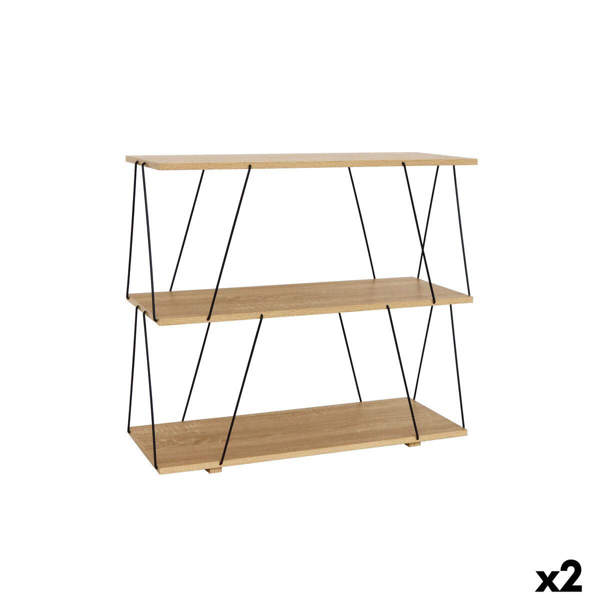 Estantería MobleKit Marrón Negro Madera Metal 80 x 30 x 71,2 cm (2 Unidades)