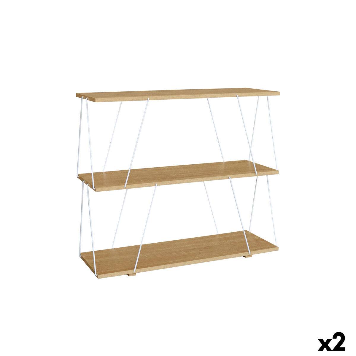 Estantería MobleKit Blanco Marrón Madera Metal 80 x 30 x 71,2 cm (2 Unidades)