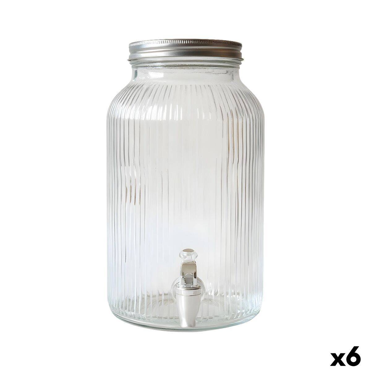 Dispensador de Agua La Mediterránea Lines Vidrio 6 L 18 x 31,5 cm (6 Unidades)