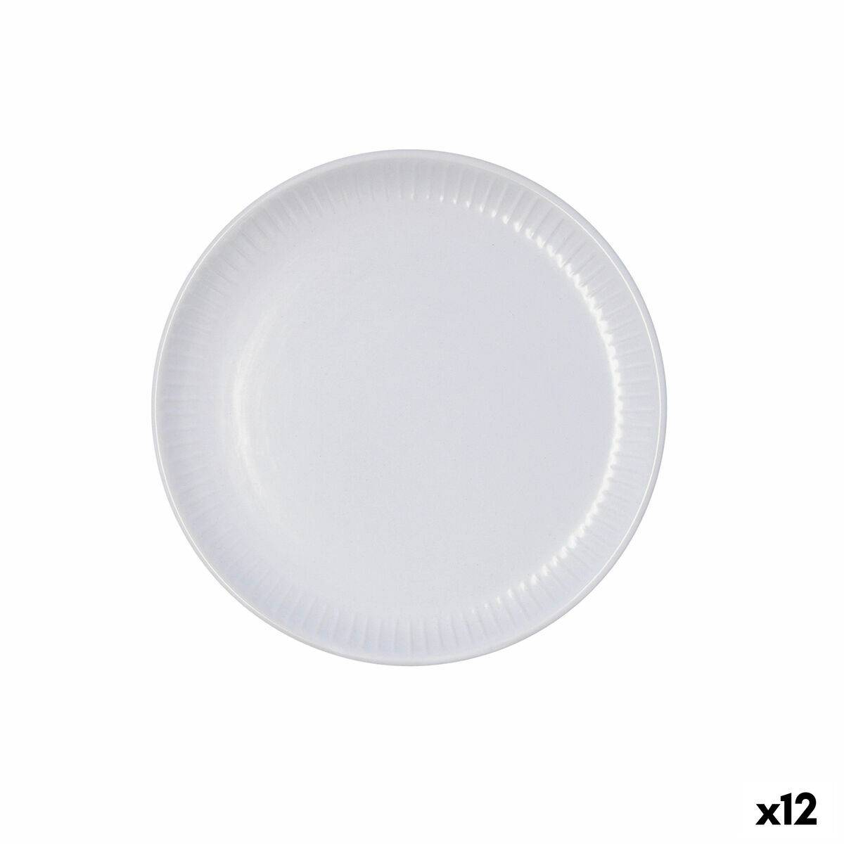 Plato de Postre Bidasoa Moana Gris Cerámica Ø 21,5 cm (12 Unidades)