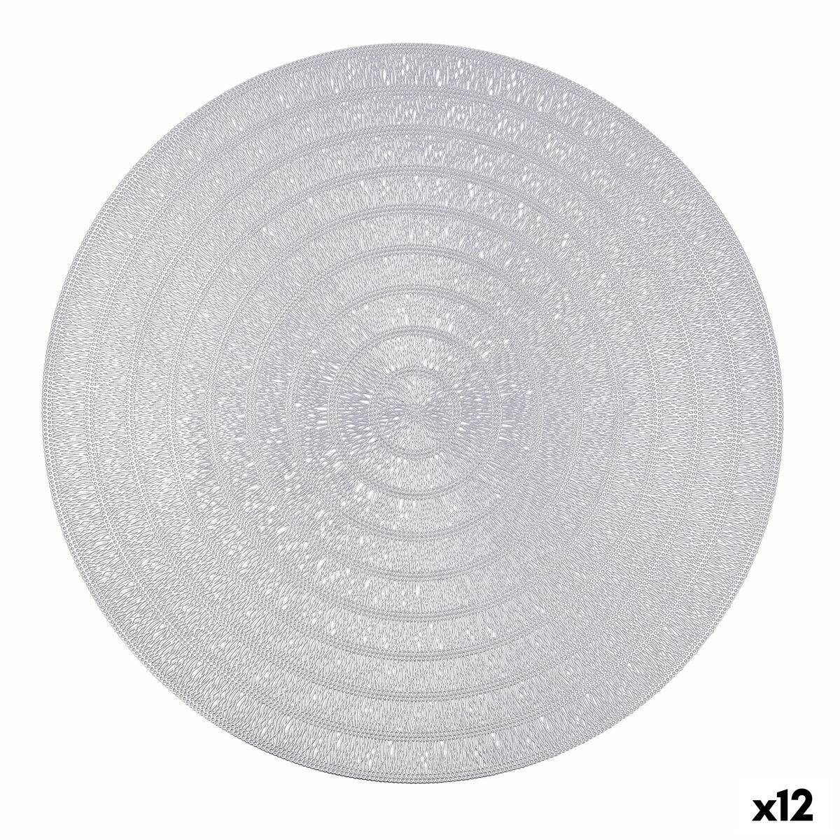 Salvamantel Quid Habitat Plateado Plástico Ø 38 cm (12 Unidades)