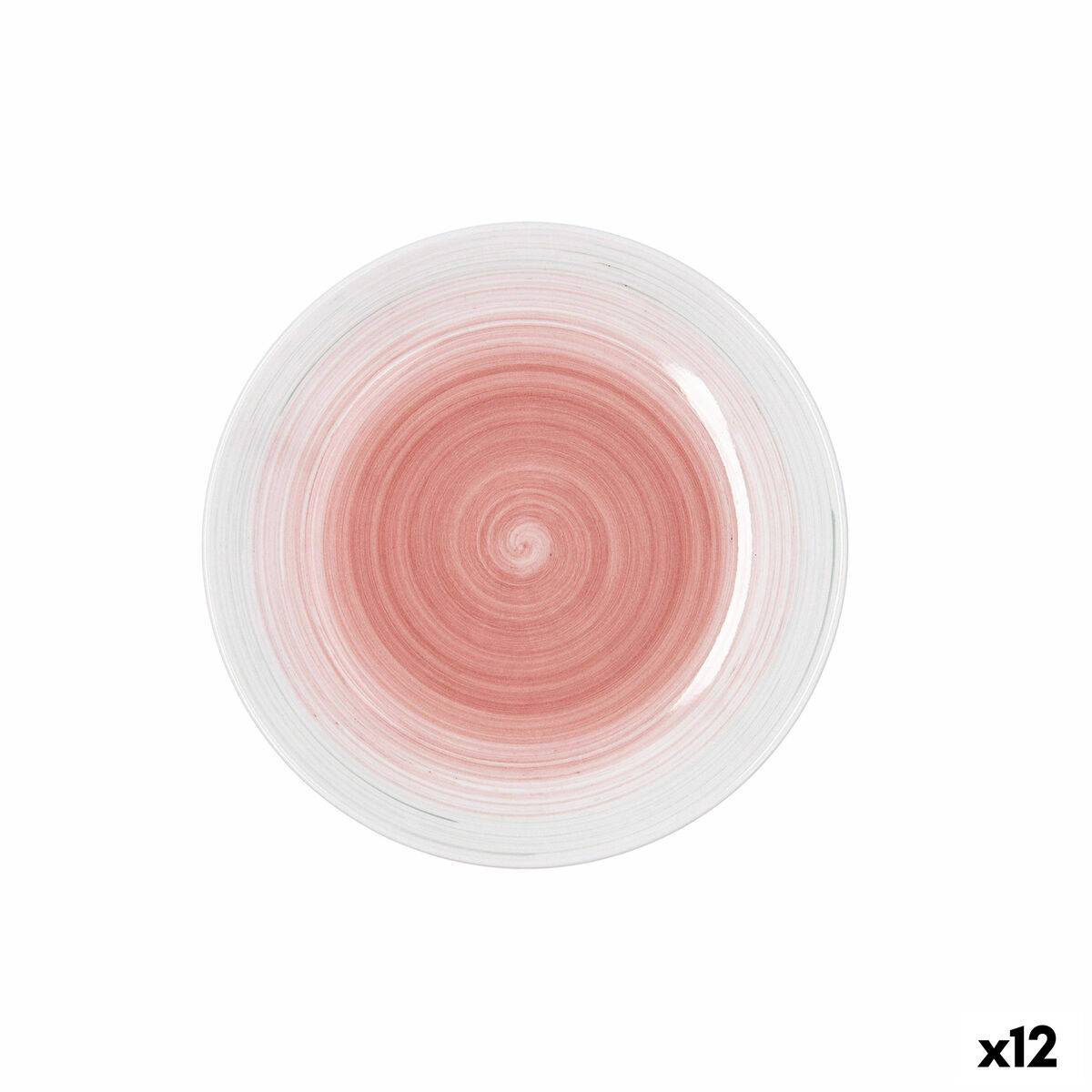Plato de Postre Quid Velvet Rosa Cerámica Ø 19 cm (12 Unidades)