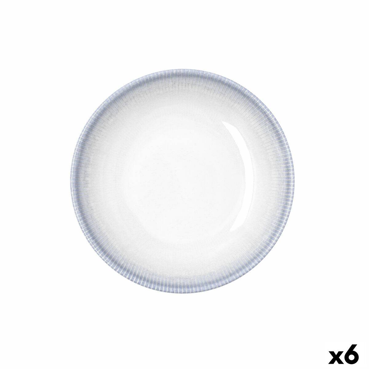 Plato Hondo Bidasoa Lea Hydrozero Blanco Cerámica Ø 20 cm (6 Unidades)