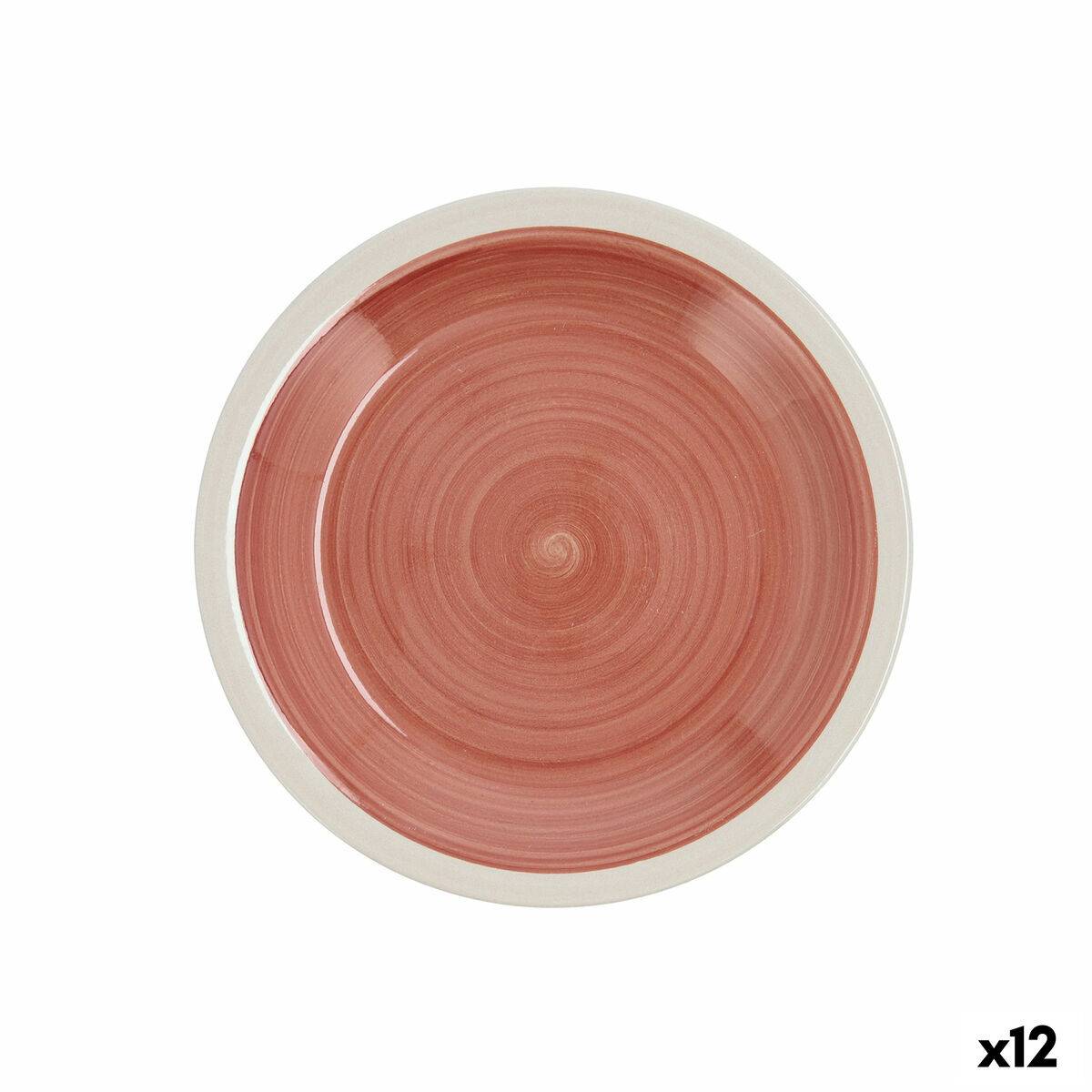 Plato de Postre Quid Calypso Terracota Cerámica Ø 19 cm (12 Unidades)