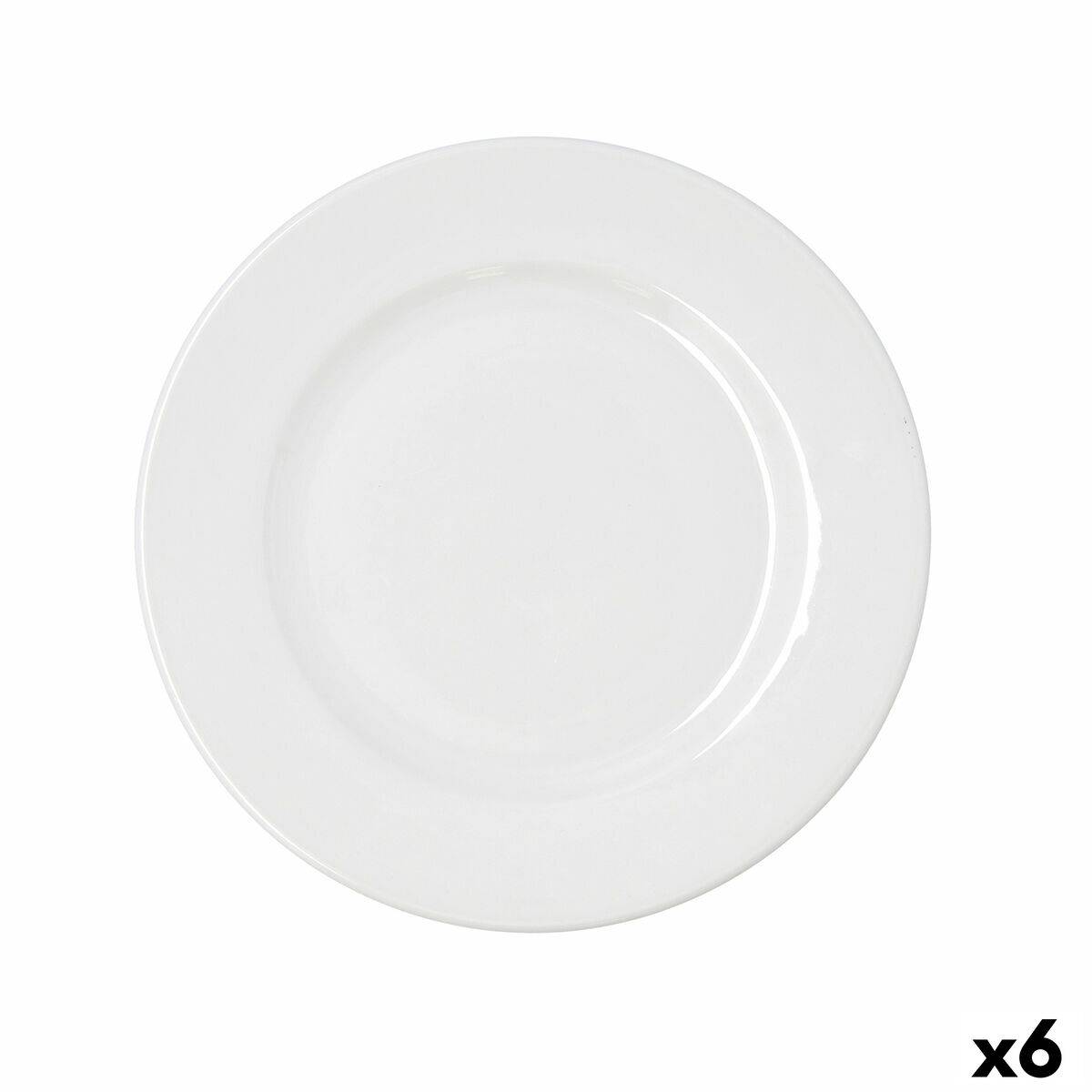 Plato Llano Bidasoa Serenity Hydrozero Blanco Cerámica Ø 27 cm (6 Unidades)