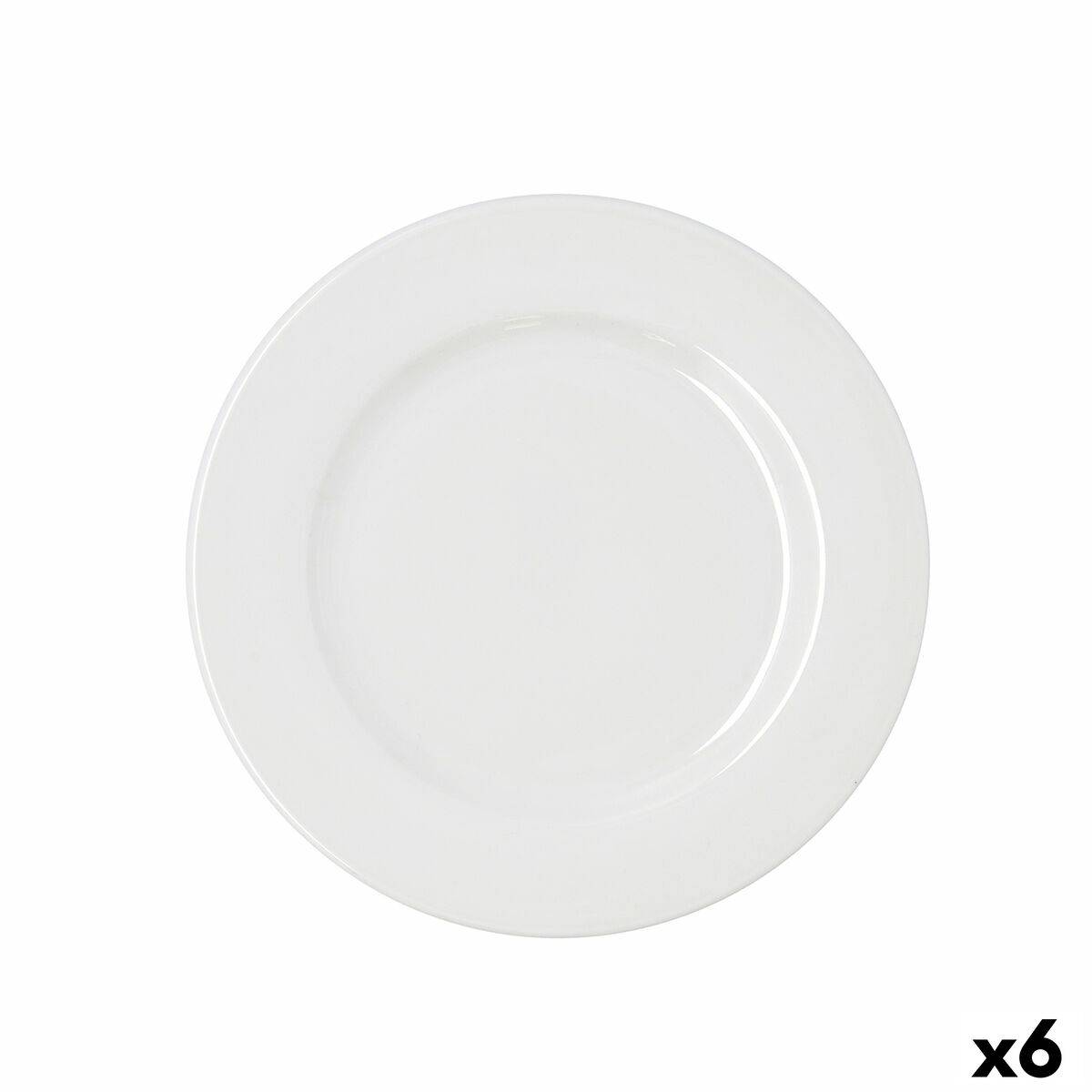 Plato Llano Bidasoa Serenity Hydrozero Blanco Cerámica Ø 25 cm (6 Unidades)