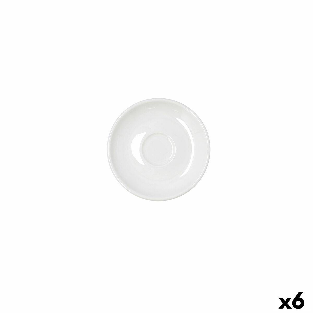 Plato Bidasoa Serenity Hydrozero Blanco Cerámica Ø 13 cm Café (6 Unidades)