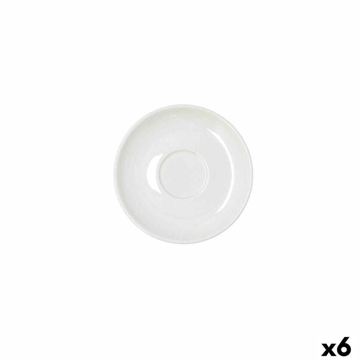 Plato Bidasoa Serenity Hydrozero Blanco Cerámica Ø 15 cm Café (6 Unidades)