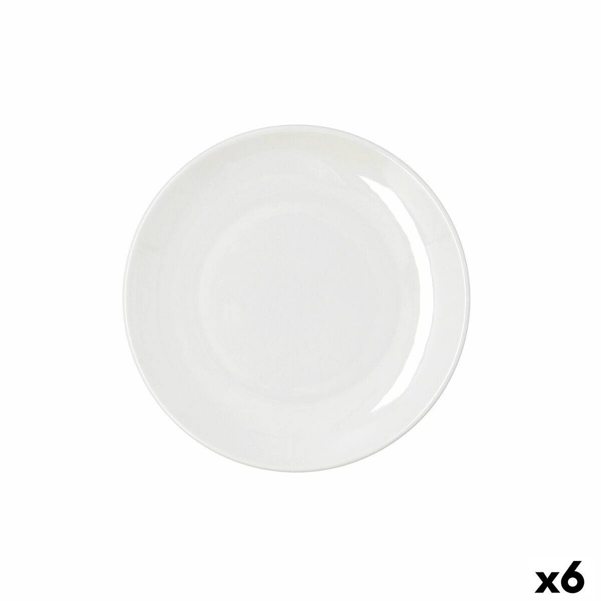 Plato Llano Bidasoa Harmony Hydrozero Blanco Cerámica Ø 21 cm (6 Unidades)