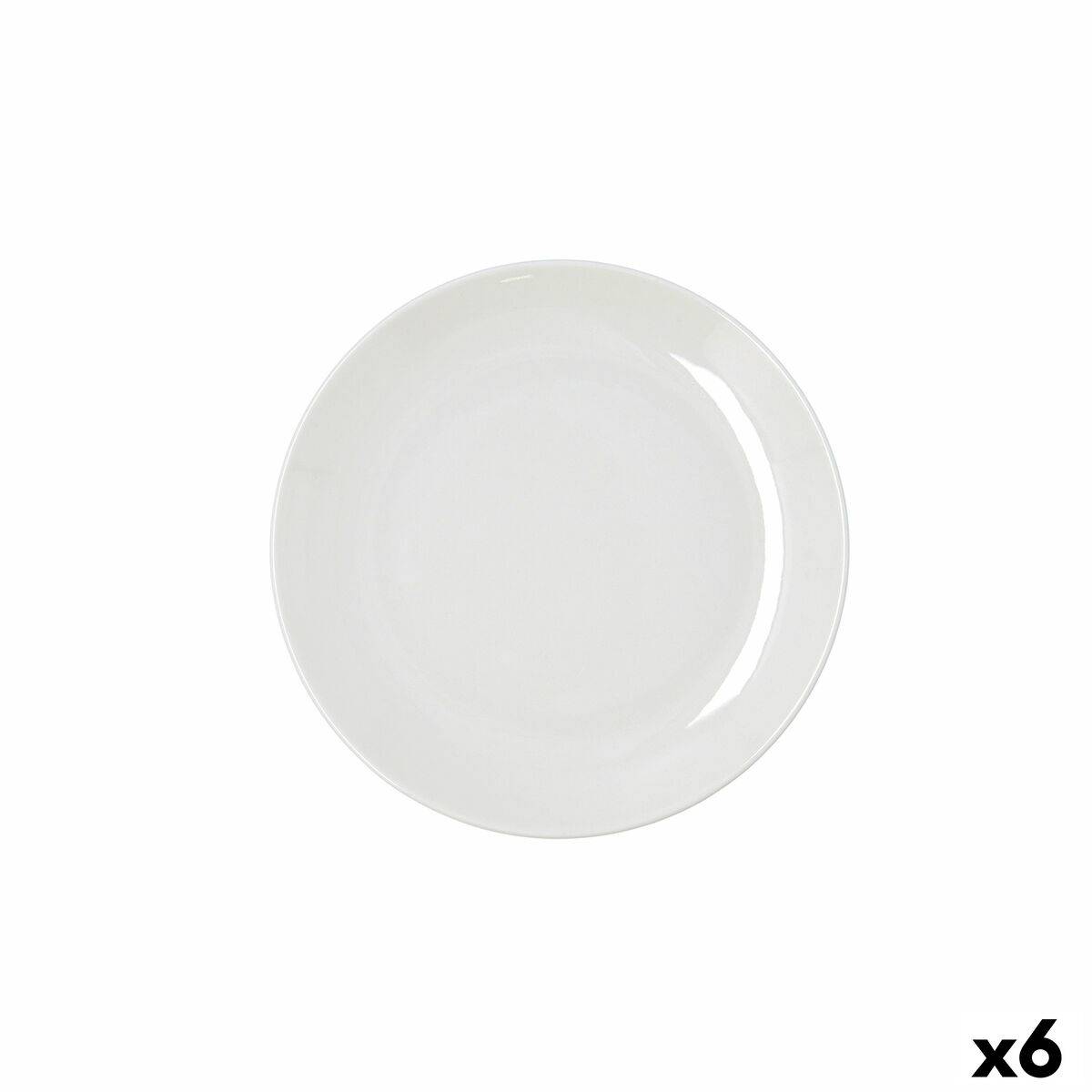 Plato Llano Bidasoa Harmony Hydrozero Blanco Cerámica Ø 19 cm (6 Unidades)