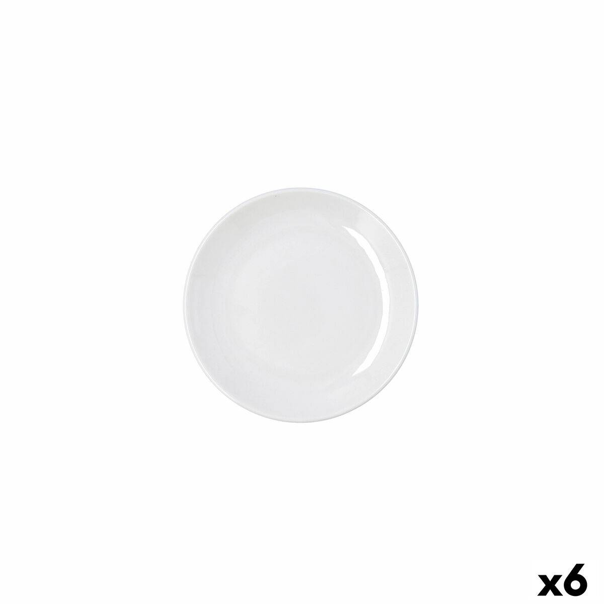 Plato Llano Bidasoa Harmony Hydrozero Blanco Cerámica Ø 15 cm (6 Unidades)