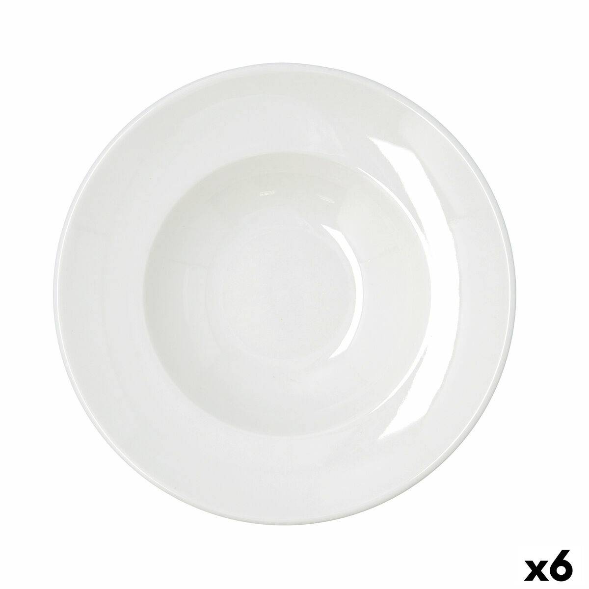 Plato para Pasta Bidasoa Harmony Hydrozero Blanco Cerámica Ø 27 cm (6 Unidades)
