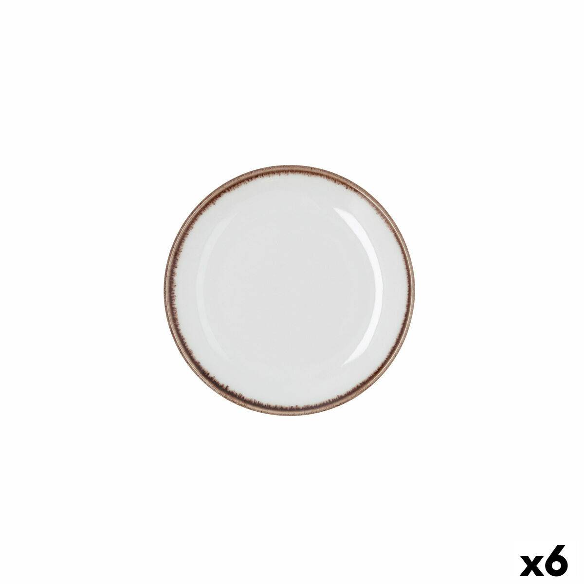 Plato Bidasoa Orion Hydrozero Blanco Cerámica Ø 15 cm Pan (6 Unidades)