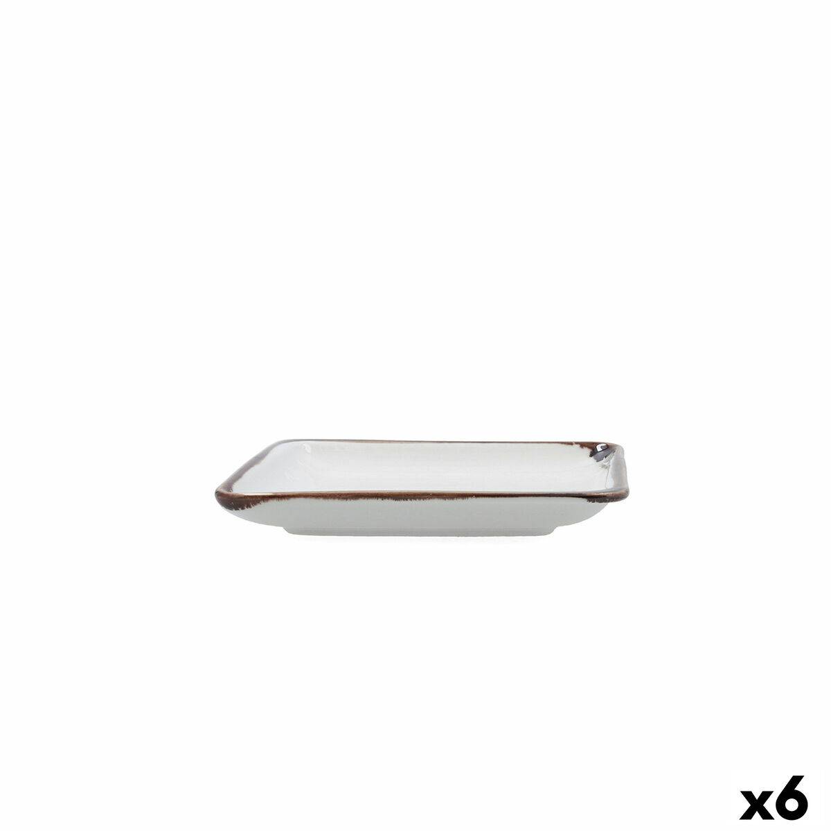 Bandeja de Aperitivos Bidasoa Orion Hydrozero Blanco 15 x 15 cm (6 Unidades)