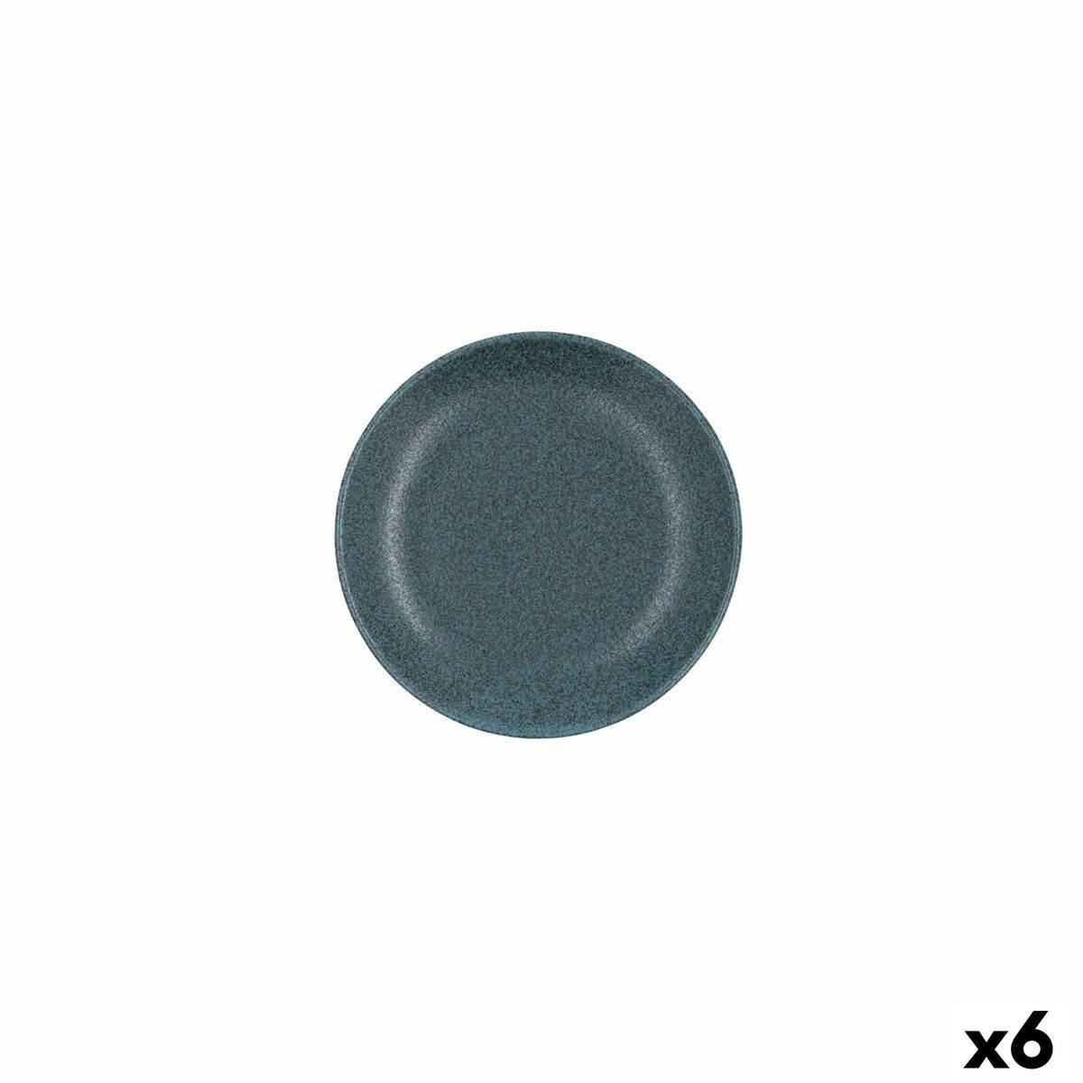 Plato Bidasoa Element Hydrozero Azul Cerámica Ø 15 cm Pan (6 Unidades)