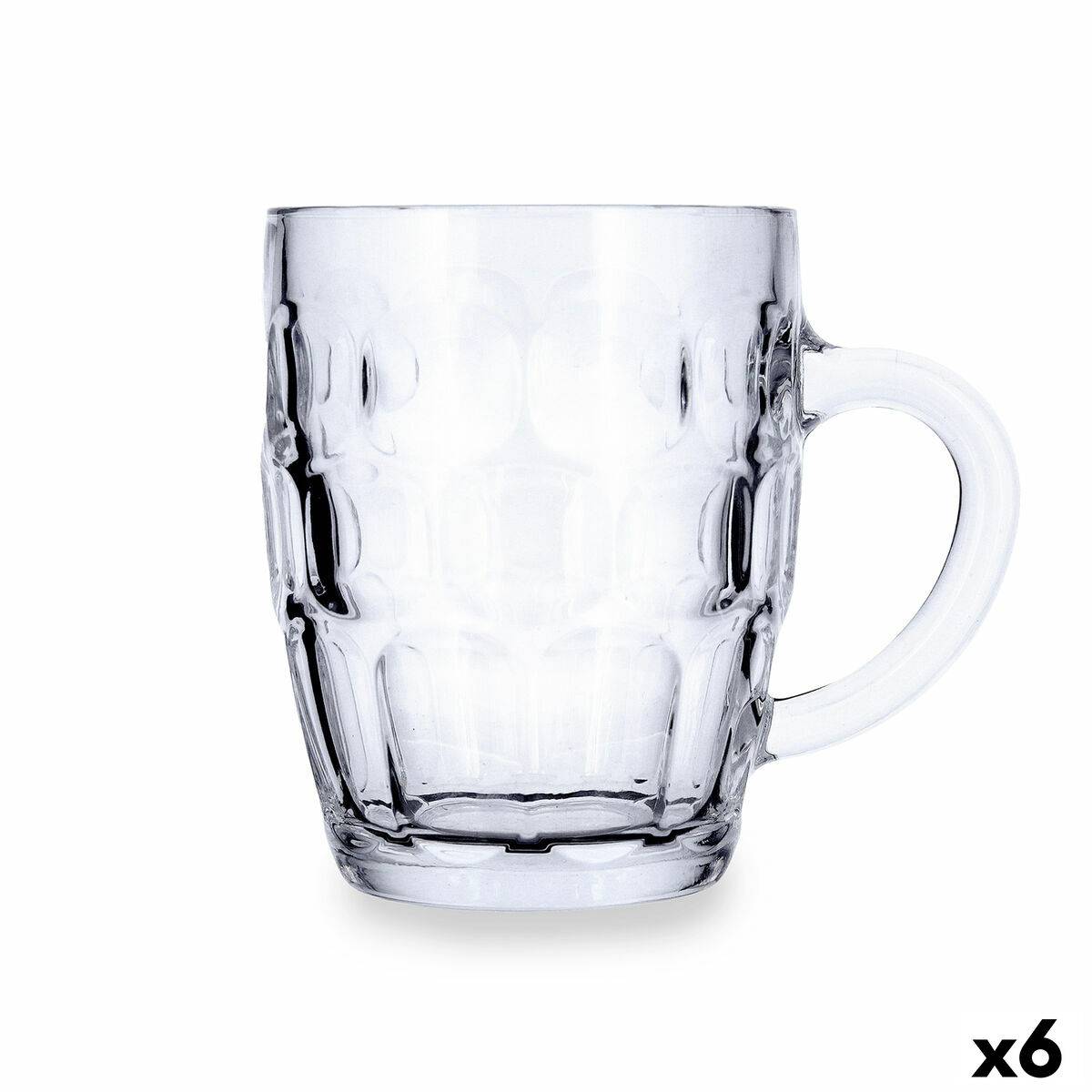 Jarra de Cerveza Quid Espuma Transparente Vidrio 560 ml (6 Unidades)