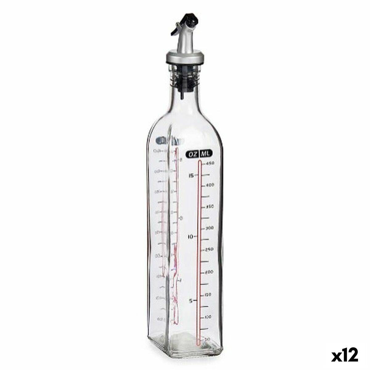 Aceitera Vivalto Transparente Vidrio Silicona Polipropileno 500 ml (12 Unidades)