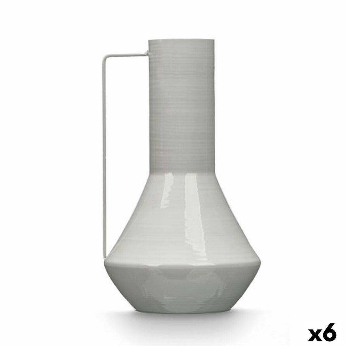 Jarrón Gift Decor Gris Hierro Cónico 17 x 29 x 7 cm (6 Unidades)