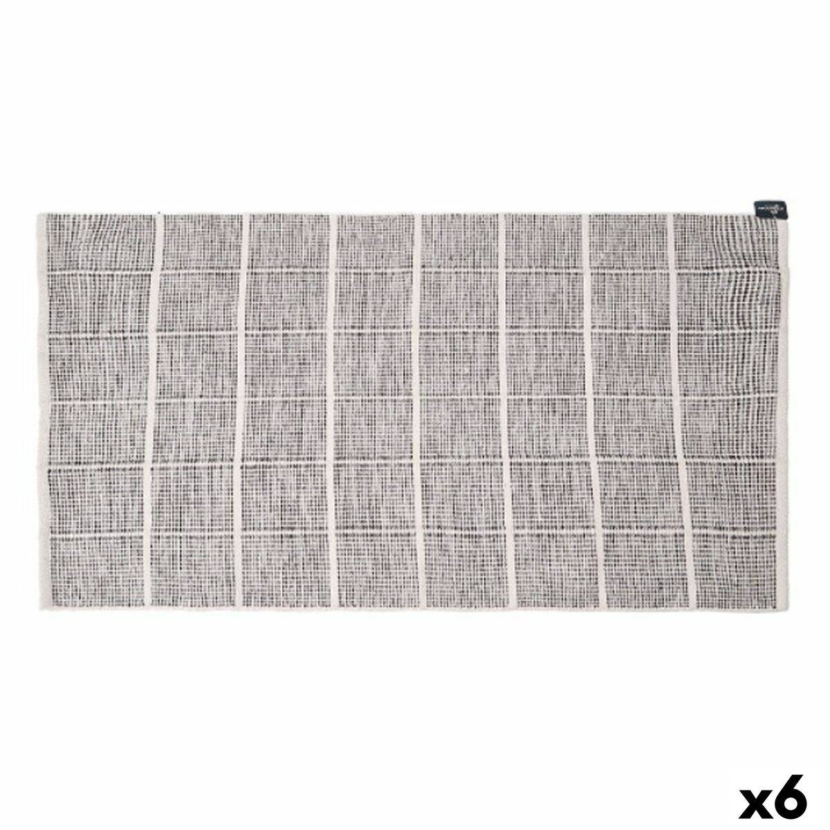Alfombra Gift Decor Gris Cuadros 140 x 80 cm (6 Unidades)