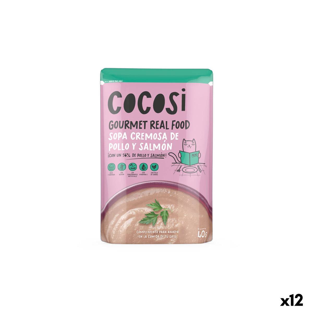 Comida para gato Cocosi Gourmet Real Food 40 g Salmón 12 Unidades