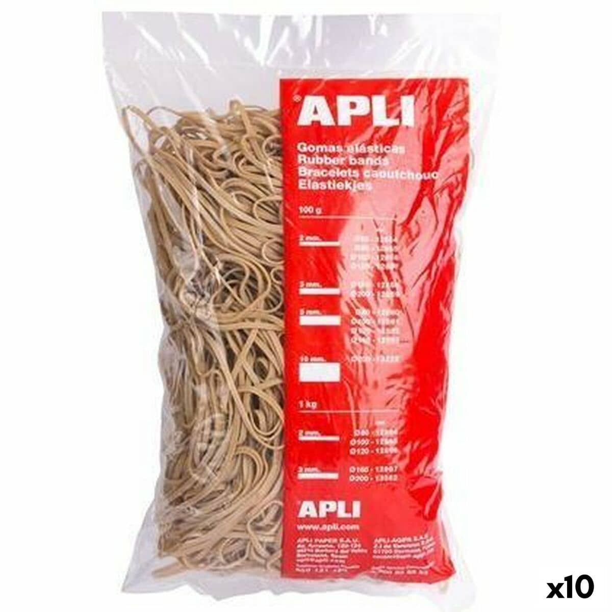 Gomas elásticas Apli Marrón 100 x 5 mm (10 Unidades)